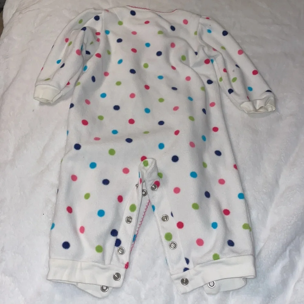Carter’s size 9 month, onesie, butterfly, and polkadots white